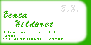 beata wildpret business card